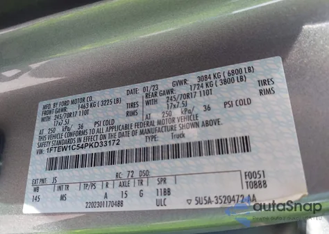 2023 Ford F-150 Xlt from USA, damaged, VIN 1FTEW1C54PKD33172